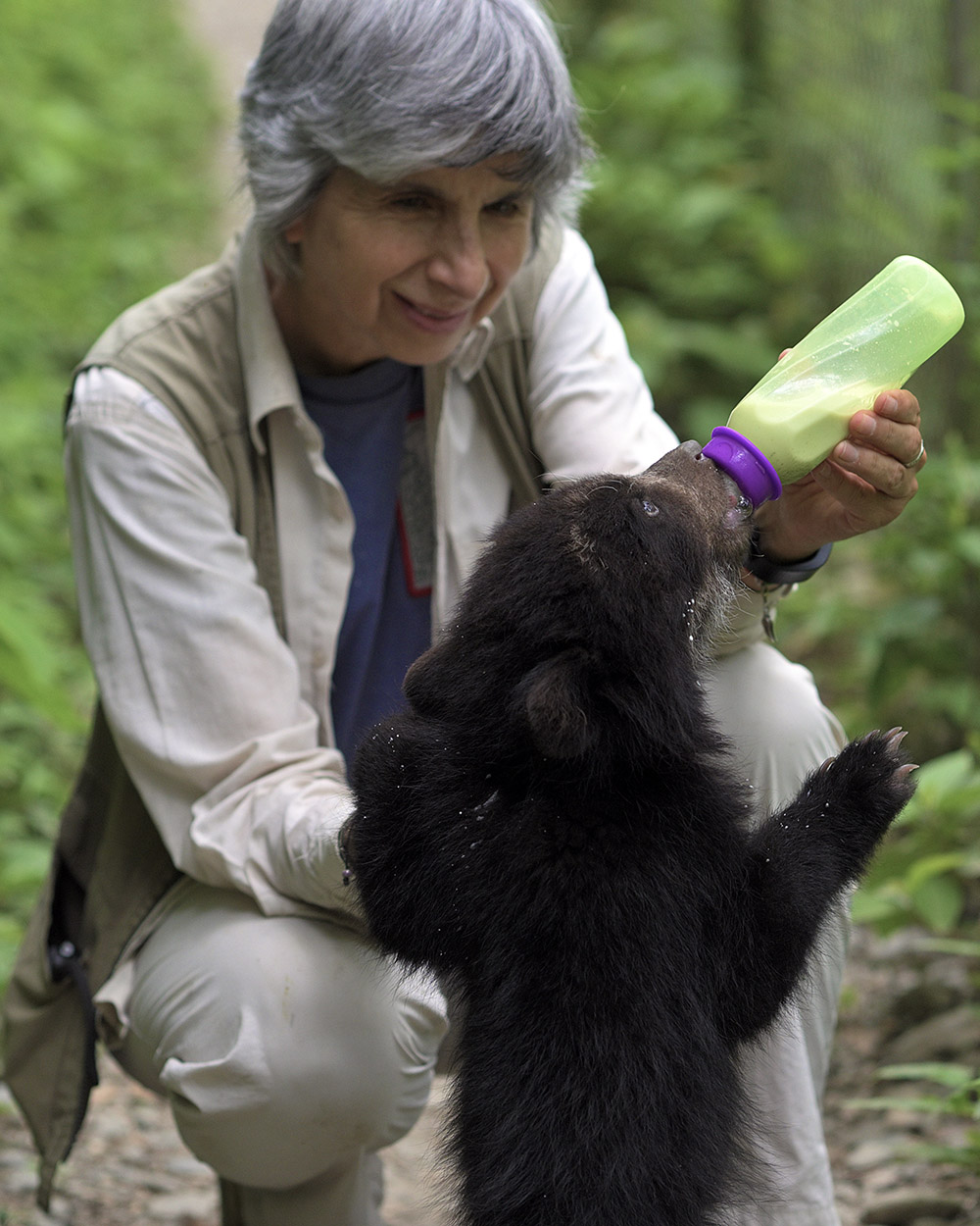 Vicky Ossio and Chojnita baby andean bear
